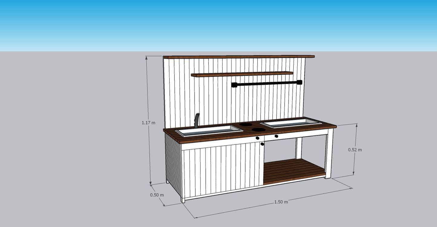 Simple Mud Kitchen - 150cm