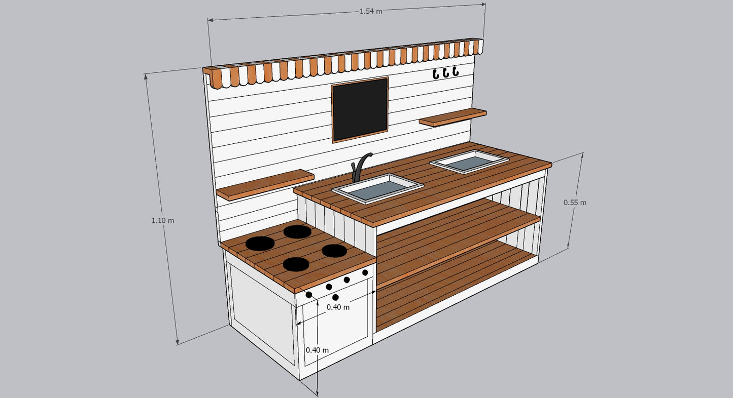 2 levels Mud kitchen - 160cm